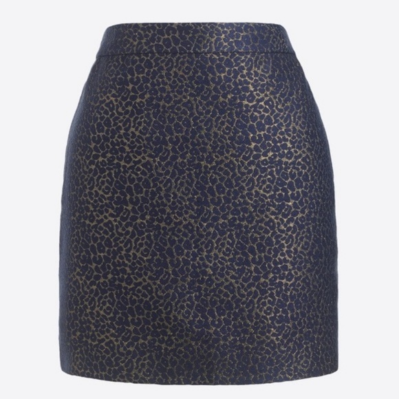J. Crew Factory Dresses & Skirts - New JCrew Factory Navy Leopard Mini Skirt Size 2
